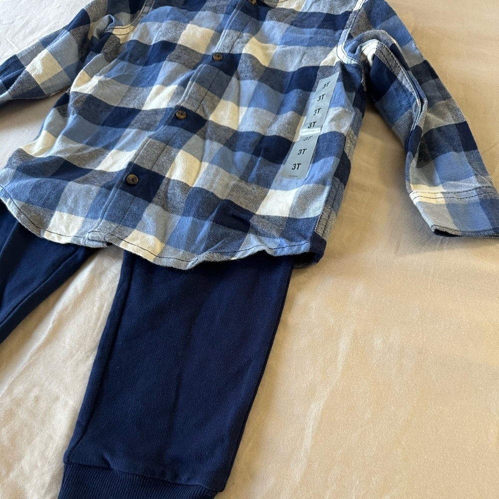 Carter's Blue and White Plaid Shirt, Size 3T - Picture 5 of 8